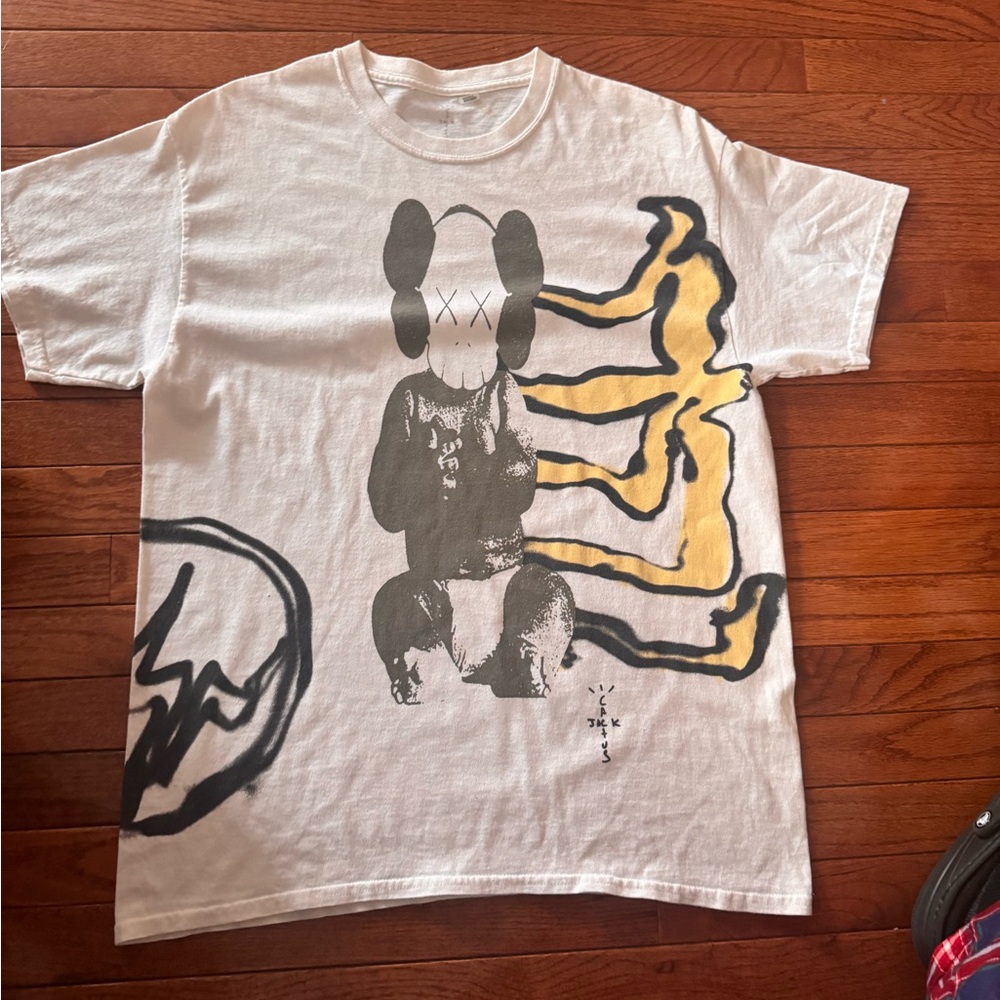 Cactus Jack by Travis Scott White Tee with Black and Yellow Design